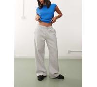 Weekday - Joggers a fondo ampio grigio mélange in jersey pesante XS