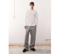 Weekday - Joggers a fondo ampio grigio mélange in tessuto effetto scuba M