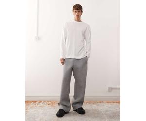 Weekday - Joggers a fondo ampio grigio mélange in tessuto effetto scuba S