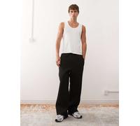 Weekday - Joggers a fondo ampio in tessuto effetto scuba neri-Nero XL