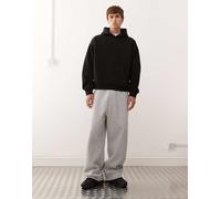 Weekday - Joggers a fondo ampio oversize grigio mélange in jersey pesante XL