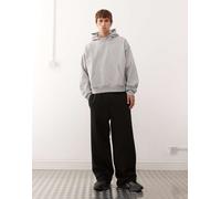 Weekday - Joggers a fondo ampio oversize neri in jersey pesante-Nero XL