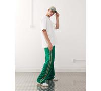 Weekday - Joggers a fondo ampio verdi con fettuccia laterale-Verde L