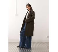 Weekday - Logan - Cappotto al ginocchio oversize in misto lana kaki scuro-Verde L