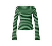 Weekday - Annie - Top a maniche lunghe morbido a righe color nero e verde con scollo a barchetta - In esclusiva per ASOS M