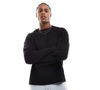 Weekday - Maglietta squadrata nera a maniche lunghe-Nero M