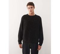 Weekday - Maglione oversize in filato nero puntinato in misto lana L