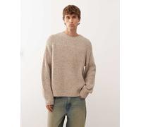 Weekday - Maglione oversize misto lana beige con filato puntinato-Neutro S