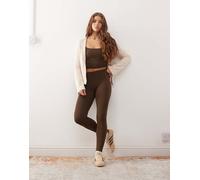 Weekday - Mix and Match - Leggings elasticizzati senza cuciture marrone scuro L