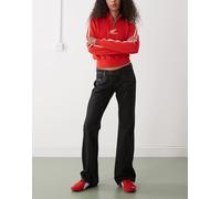 Weekday - Nova - Jeans a zampa bootcut slim a vita bassa nero spalmato con cuciture intrecciate sul lato W24