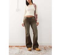 Weekday - Nova - Jeans bootcut a vita bassa lavaggio marrone scuro W23 L32