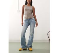 Weekday - Nova - Jeans bootcut slim a vita bassa lavaggio azzurro-Blu W31 L32