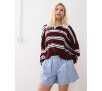 Weekday - Pantaloncini comodi blu a righe S