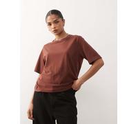 Weekday - Perfect - T-shirt squadrata color ruggine-Marrone M