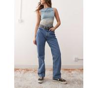 Weekday - Resolute - Jeans dritti elasticizzati a vita alta blu anni '90 W32 L30