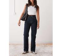 Weekday - Resolute - Jeans dritti elasticizzati blu scuro a vita alta W27 L32