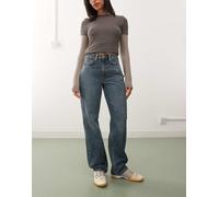 Weekday - Resolute - Jeans elasticizzati dritti a vita alta lavaggio blu W25 L30