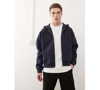 Weekday - Simon - Felpa in tessuto effetto scuba color blu navy con cappuccio e zip M