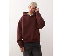 Weekday - Simon - Felpa in tessuto effetto scuba color bordeaux con cappuccio-Rosso S