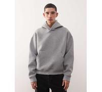 Weekday - Simon - Felpa in tessuto effetto scuba grigio mélange con cappuccio XL