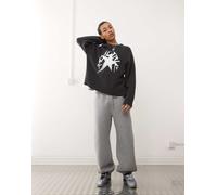 Weekday - Simon - Joggers grigio mélange in tessuto effetto scuba XL