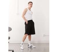 Weekday - Simon - Pantaloncini in jersey neri in tessuto effetto scuba-Nero XL
