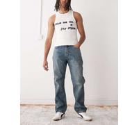 Weekday - Space - Jeans dritti comodi lavaggio blu vintage W33 L32