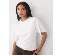 Weekday - T-shirt bianca stretta in vita-Grigio L