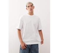 Weekday - T-shirt comoda bianca in jersey pesante-Bianco XS