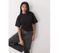 Weekday - T-shirt nera stretta in vita-Grigio S