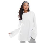 Weekday - Top a maniche lunghe oversize bianco M