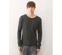 Weekday - Top a maniche lunghe verde scuro con scollo serafino S