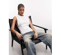 Weekday - Top senza maniche arricciato in vita bianco S