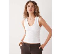 Weekday - Top senza maniche bianco con scollo a V M