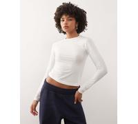 Weekday - Top slim soffice a maniche lunghe raglan bianco L