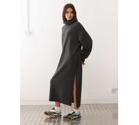 Weekday - Vestito maglia dolcevita lungo color nero mélange - In esclusiva per ASOS XS