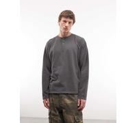 Weekday - Vinny - Top serafino a maniche lunghe in cotone lavaggio grigio M