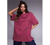 Weekend Collective - T-shirt color prugna con grafica circolare-Viola XS
