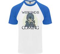 Weekend Divertente Birra Sidro Vino Alcol Gin Uomo T-Shirt S/S Baseball