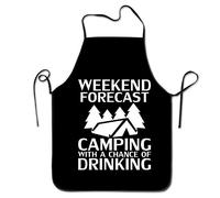 Weekend Forecast Camping With A Chance Grembiule Cucina Impermeabile Grembiule Da Chef Regolabile Lavoro Grembiuli Per Bbq Pittura Pizza 52X72Cm