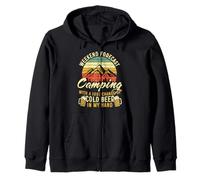 Weekend Forecast Camping with A Chance of Drinking Beer Felpa con Cappuccio