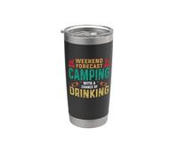 Weekend Forecast Camping With A Chance Of Drinking Camper Bicchiere termico in acciaio inox doppia parete