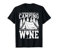 Weekend Forecast Camping with A Chance of Wine Maglietta