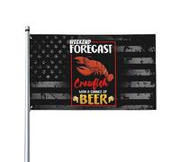 Weekend Forecast Crawfish With A Chance Of Beer Bandiera Resistenti Bandiera Esterna Durevole Banner 90X150Cm Per Interni Il Portico Casa