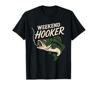 Weekend Hooker Divertente Pesca Bass Fisherman Humor Joke Maglietta