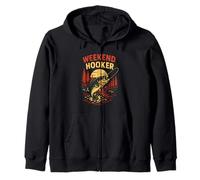 Weekend Hooker Funny Uomo Vintage Big Mouth Bass Fishing Felpa con Cappuccio