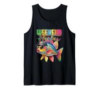 Weekend Hooker Pesce Colorato Indossare Cappello Occhiali da Sole Pesca Canotta
