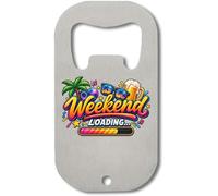 Weekend Vibes Loading with Tropical Fun - Apribottiglie in acciaio INOX, colore: Argento