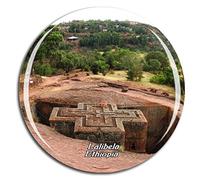 Weekino Chiese scavate nella Roccia di Lalibela Etiopia Calamità da frigo 3D Cristallo Bicchiere Tourist City Viaggio Souvenir Collezione Regalo Forte Frigorifero Sticker