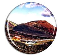 Weekino Italia Catania Vulcano Lava Etna Sicilia Calamità da frigo 3D Cristallo Bicchiere Tourist City Viaggio Souvenir Collezione Regalo Forte Frigorifero Sticker